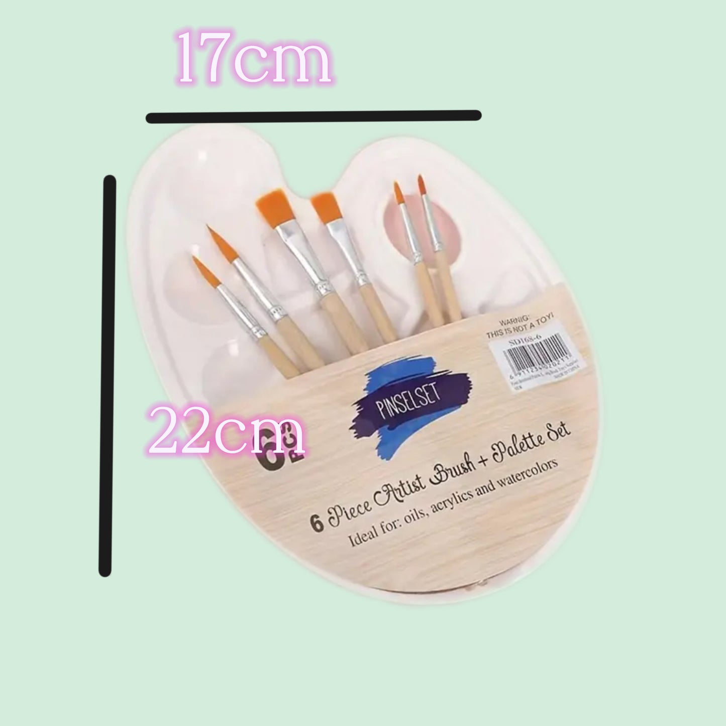 Brush and palette set (6 brushes)